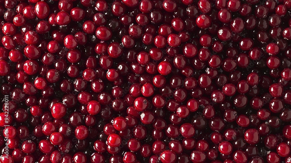 Close-up of cranberries with red and black coloring and white stripe at the bottom of the image Close-up of cranberries with red and black coloring and white stripe at the bottom of the image