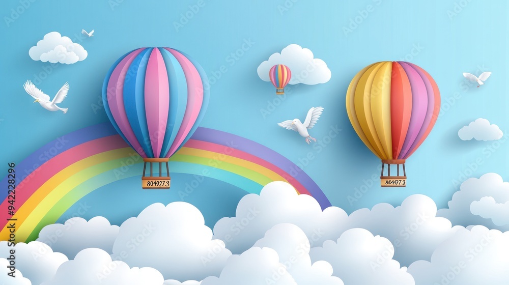 Hot Air Balloons Soaring Above the Clouds Hot Air Balloons Soaring Above the Clouds
