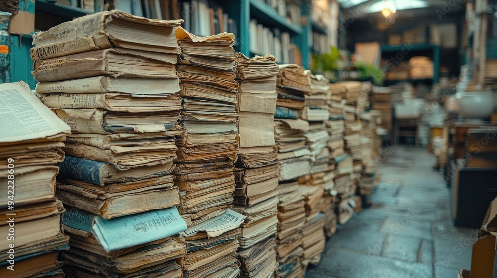 A Stack of Books In a Bookshop A Stack of Books In a Bookshop