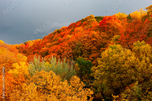 USA, Minnesota, Mendota Heights. Autum color, Ivey Falls Valley photo