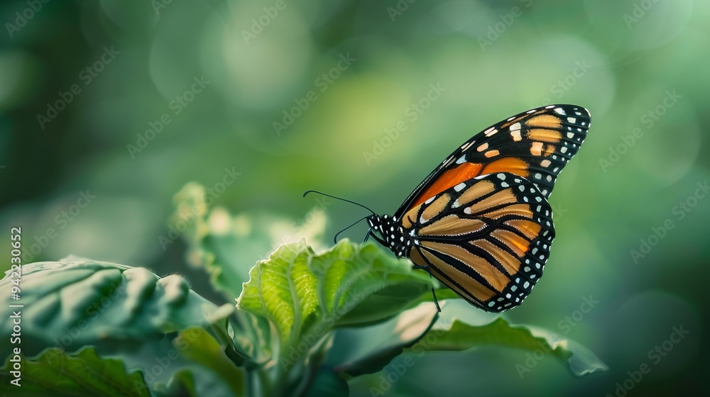 monarch butterfly perched on green leaf in close up photography during daytime monarch butterfly perched on green leaf in close up photography during daytime