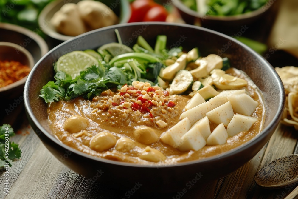 Padang Gado-Gado, From West Sumatra, this version often includes a spicier peanut sauce reflecting the region's love for spicy food. Padang Gado-Gado, From West Sumatra, this version often includes a spicier peanut sauce reflecting the region's love for spicy food.