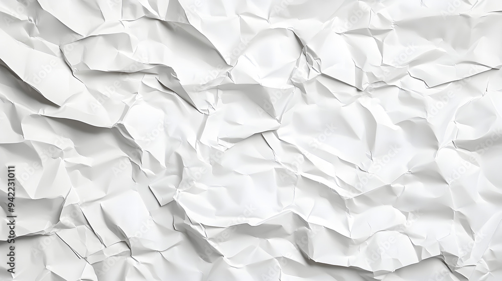 Fototapeta premium white crumpled paper background texture pattern overlay