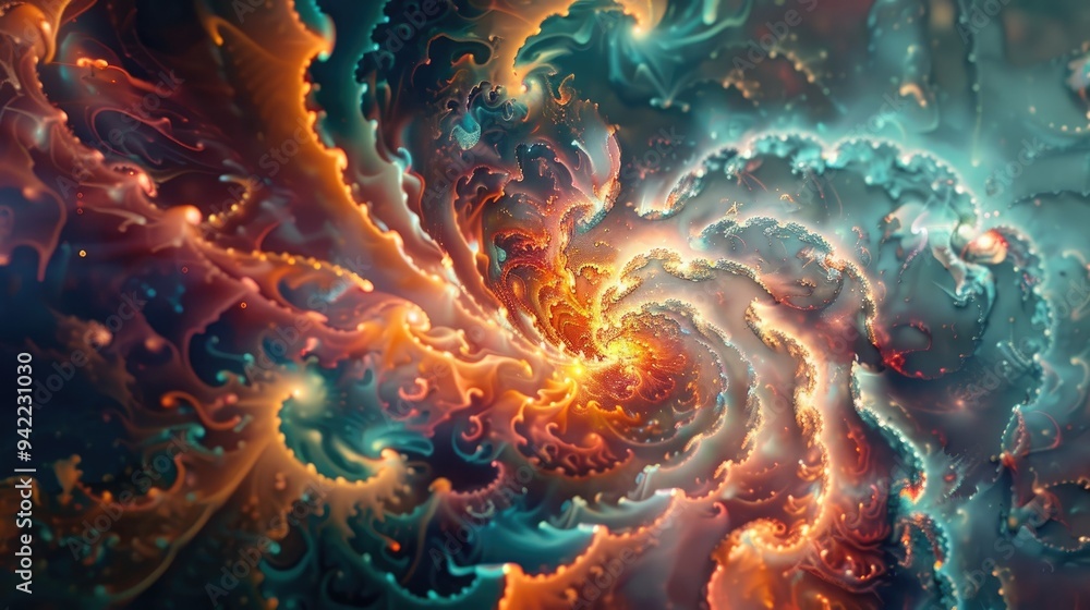 Dreamlike fractals unfolding in a symphony of colors and textures Dreamlike fractals unfolding in a symphony of colors and textures