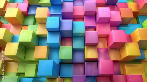 an abstract background of many cubes of different colors