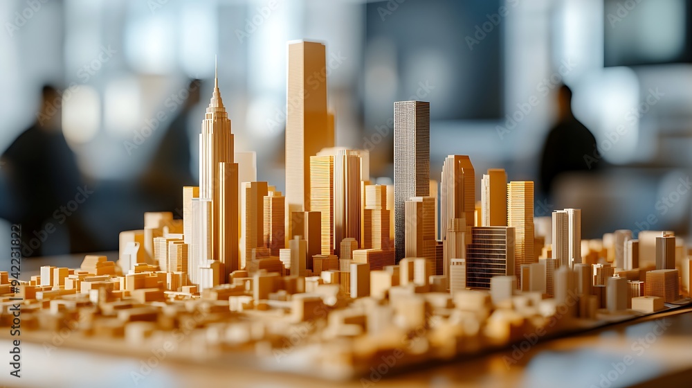 High-tech Complex City Model on Display with Modern Architecture and Urban Design High-tech Complex City Model on Display with Modern Architecture and Urban Design