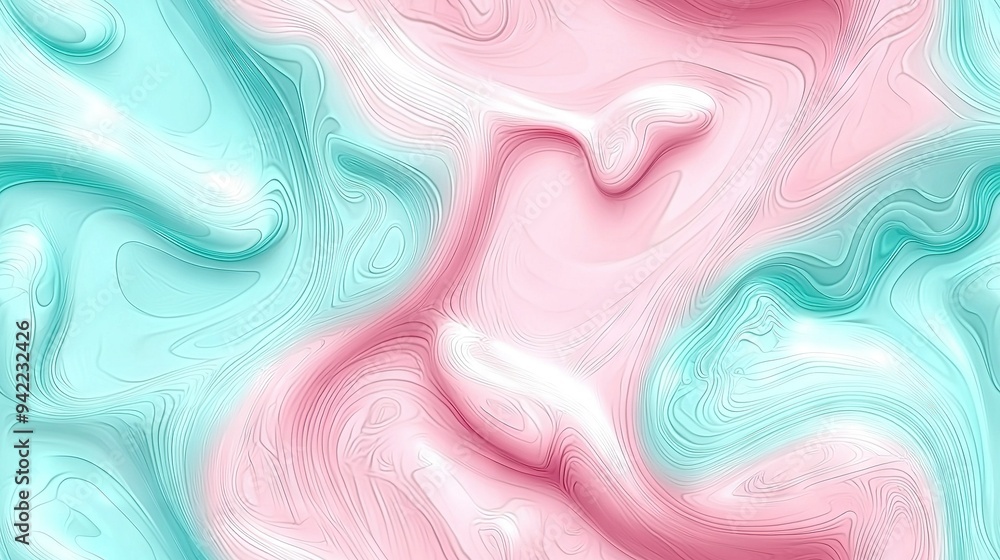 Fototapeta premium A beautiful pink and blue background with numerous swirls at the base