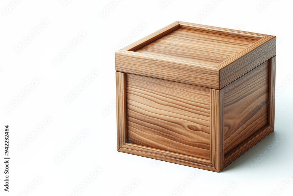 Wooden box on a white background. Space for text. Wooden box on a white background. Space for text.