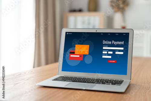 Online payment platform for modish money transfer on the internet netowrk photo