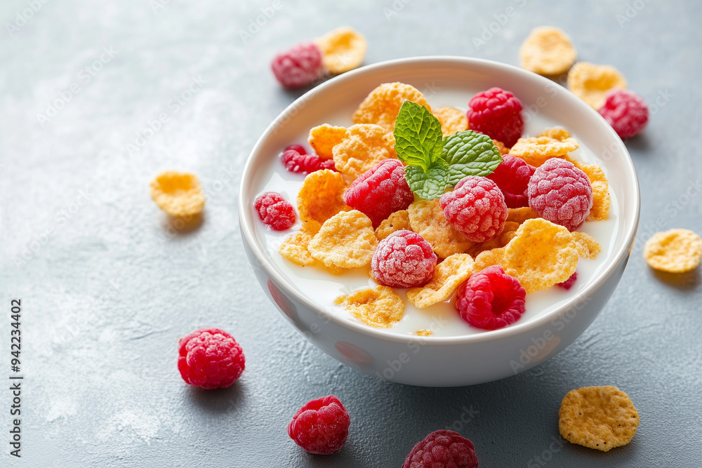 bowl of cereal on a plain background bowl of cereal on a plain background