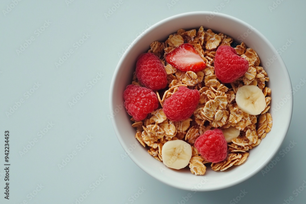 bowl of cereal on a plain background bowl of cereal on a plain background