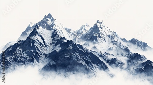 Snow-Covered Mountain Range