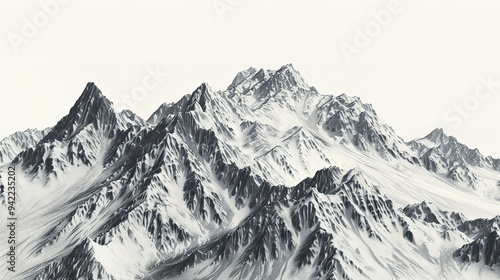 Snow-Covered Mountain Range