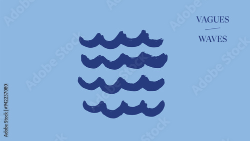 Vagues illustration vectorielle océan bleu mer vecteur eau 