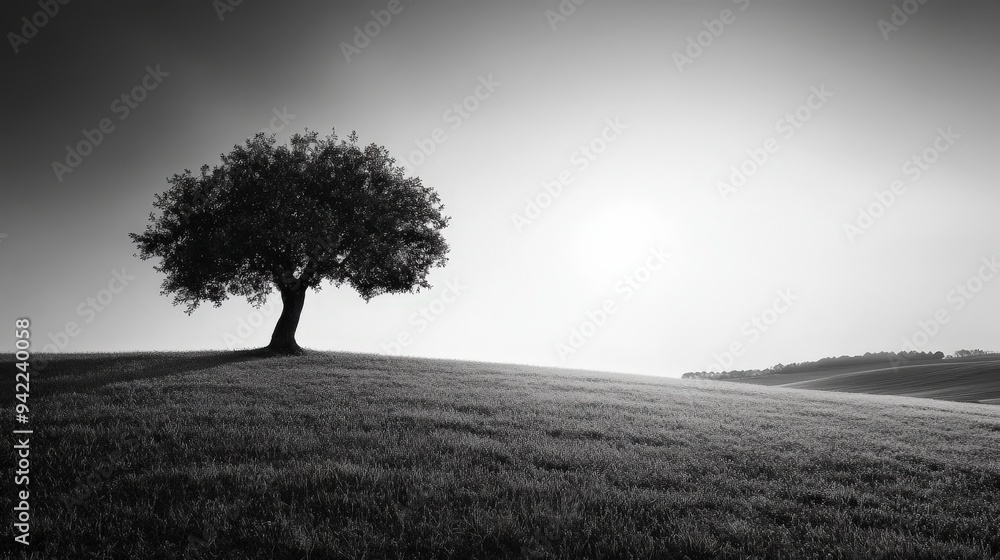 Obraz premium Monochrome Magnificence: Captivating Black and White Nature Scenes Revealing Texture, Contrast, and Composition