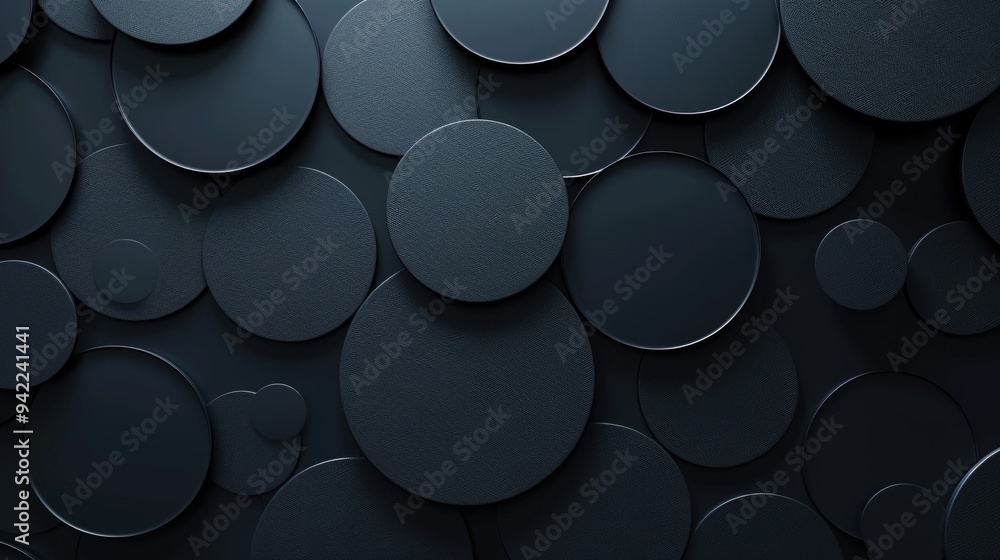 A close-up view of multiple black circles on a dark background, possibly representing coal, rocks or other objects A close-up view of multiple black circles on a dark background, possibly representing coal, rocks or other objects
