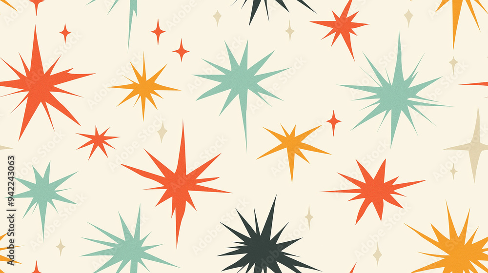 Mid Century Modern Style seamless pattern Mid Century Modern Style seamless pattern