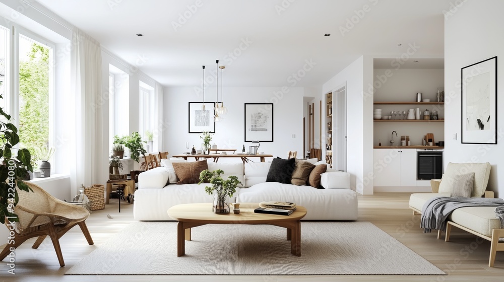 Scandinavian modern living room a contemporary take on Scandinavian style. The mood of the room is cozy and inviting. Scandinavian modern living room a contemporary take on Scandinavian style. The mood of the room is cozy and inviting.