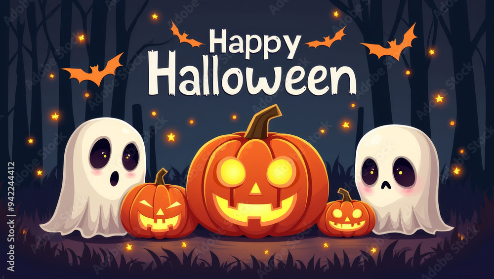 Halloween Illustration. Card. Halloween Concept. Halloween Illustration. Card. Halloween Concept.