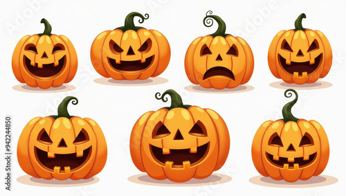 illustration set of halloween pumpkins