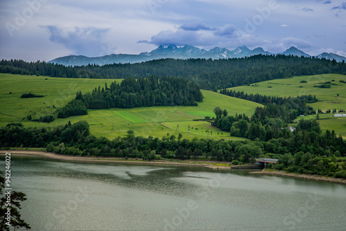 Tatry widok z Kluszkowic, panorama tatry, tatry widok, widok, góry, zieleń las krajobraz