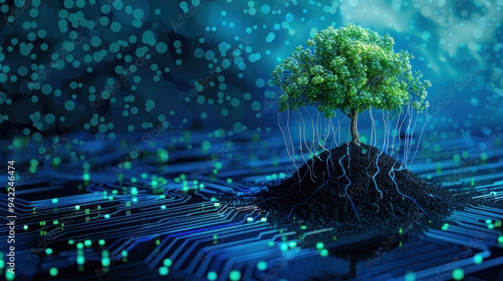 Tree Growing on the Converging Point of Computer Circuitry Tree Growing on the Converging Point of Computer Circuitry