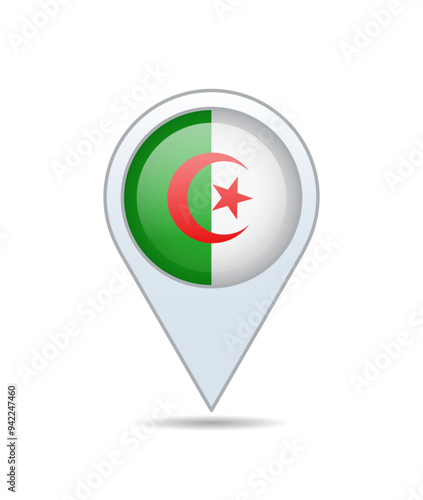 Free Download Algeria - flag pin for map. Vector illustration. - GFXLoad