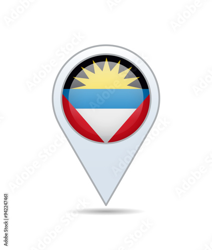 Antigua and Barbuda - flag pin for map. Vector illustration. Free Download Antigua and Barbuda - flag pin for map. Vector illustration. - GFXLoad