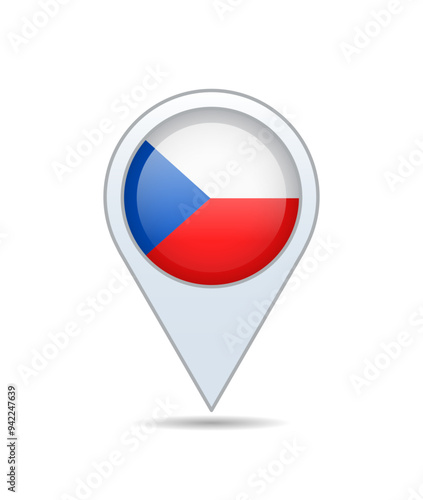 Free Download Czech Republic - flag pin for map. Vector illustration. - GFXLoad