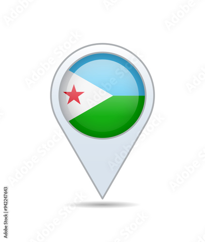 Free Download Djibouti - flag pin for map. Vector illustration. - GFXLoad