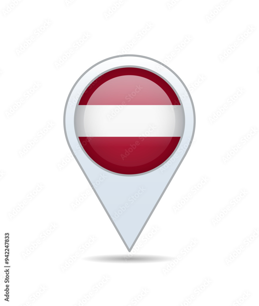 Latvia - flag pin for map. Vector illustration. Latvia - flag pin for map. Vector illustration.