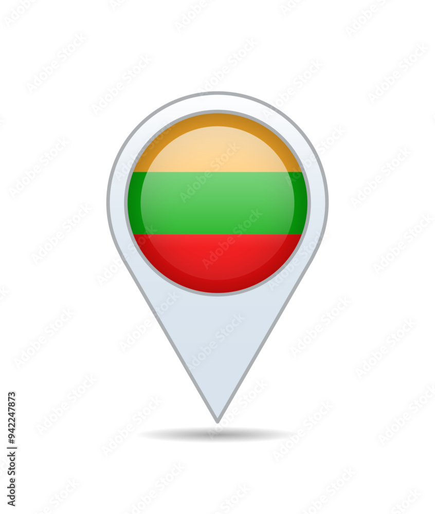 Lithuania - flag pin for map. Vector illustration. Lithuania - flag pin for map. Vector illustration.