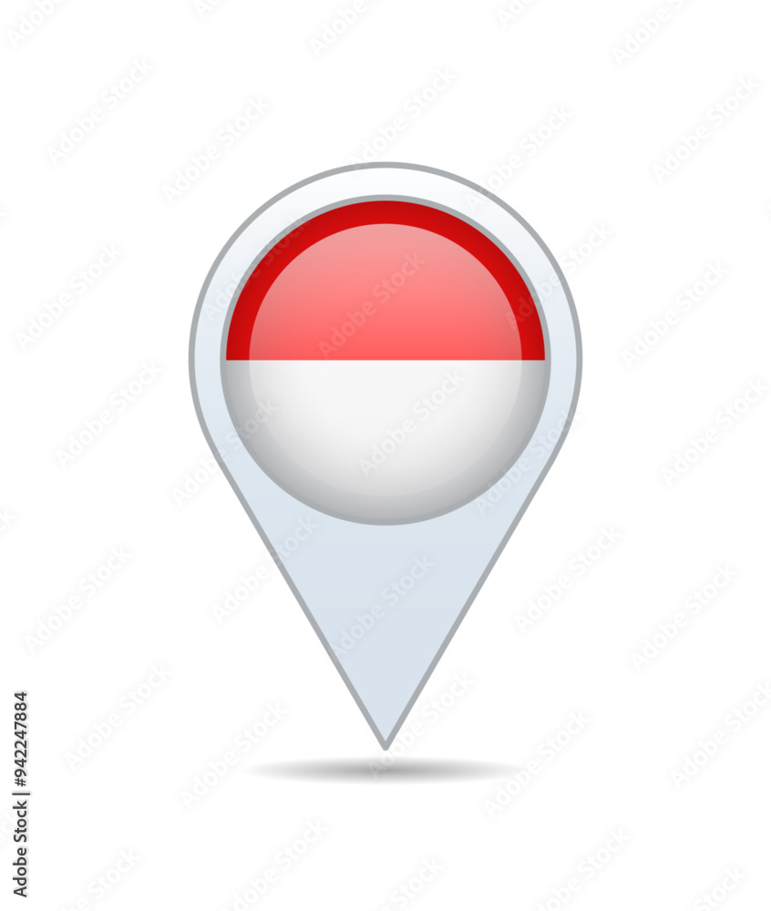 Monaco - flag pin for map. Vector illustration. Monaco - flag pin for map. Vector illustration.