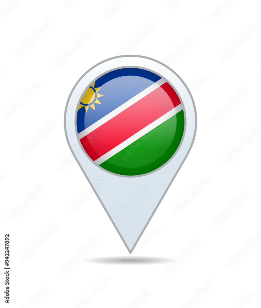 Namibia - flag pin for map. Vector illustration. Namibia - flag pin for map. Vector illustration.