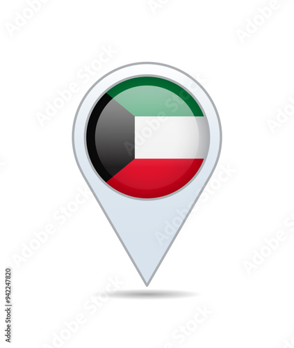 Free Download Kuwait - flag pin for map. Vector illustration. - GFXLoad