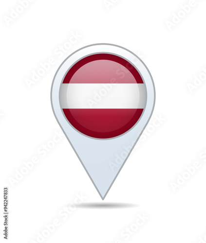 Free Download Latvia - flag pin for map. Vector illustration. - GFXLoad
