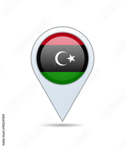 Libya - flag pin for map. Vector illustration. Free Download Libya - flag pin for map. Vector illustration. - GFXLoad