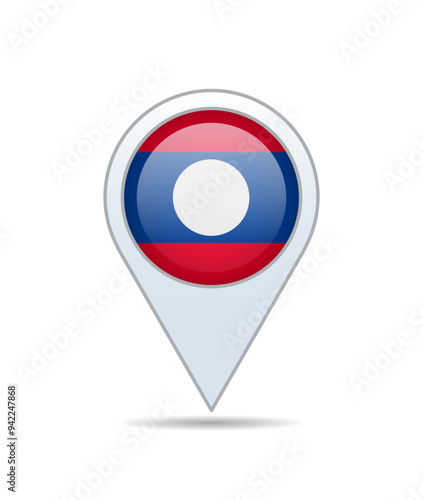 Free Download Laos - flag pin for map. Vector illustration. - GFXLoad