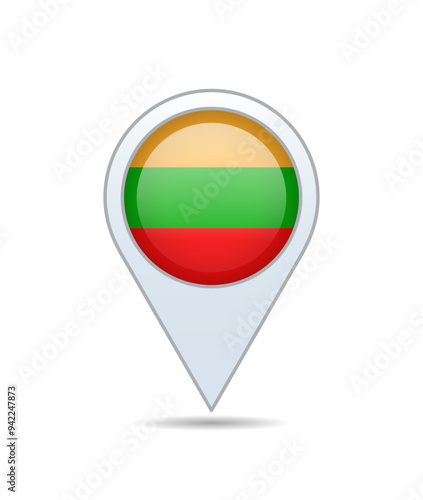Free Download Lithuania - flag pin for map. Vector illustration. - GFXLoad