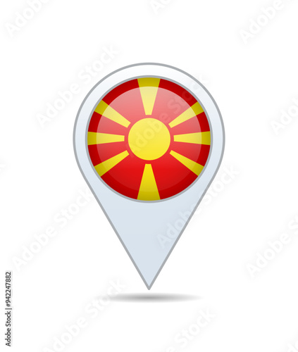 Free Download North Macedonia - flag pin for map. Vector illustration. - GFXLoad
