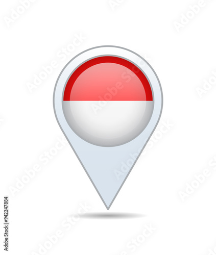 Free Download Monaco - flag pin for map. Vector illustration. - GFXLoad