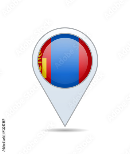 Mongolia - flag pin for map. Vector illustration. Free Download Mongolia - flag pin for map. Vector illustration. - GFXLoad