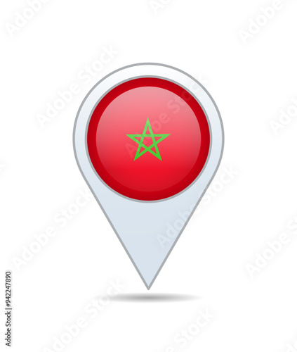 Morocco - flag pin for map. Vector illustration. Free Download Morocco - flag pin for map. Vector illustration. - GFXLoad