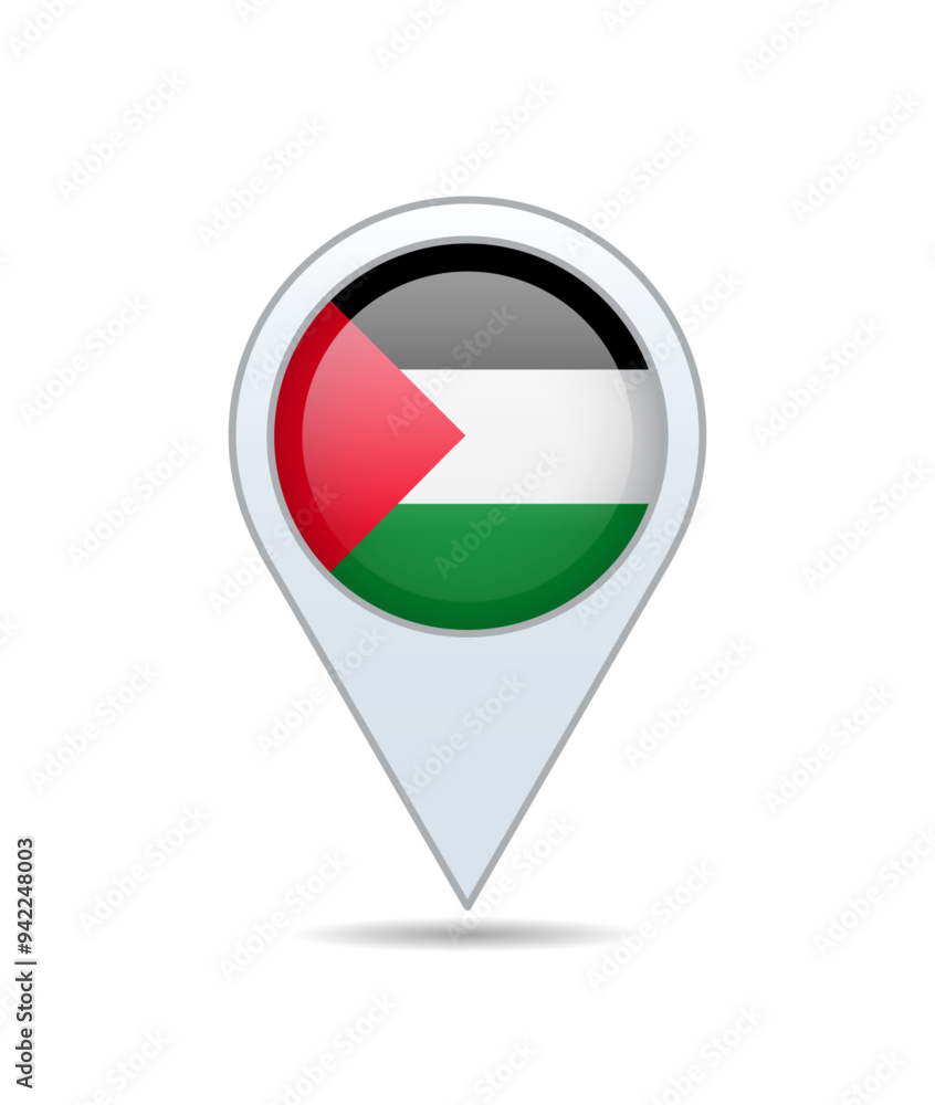 Palestine - flag pin for map. Vector illustration. Palestine - flag pin for map. Vector illustration.
