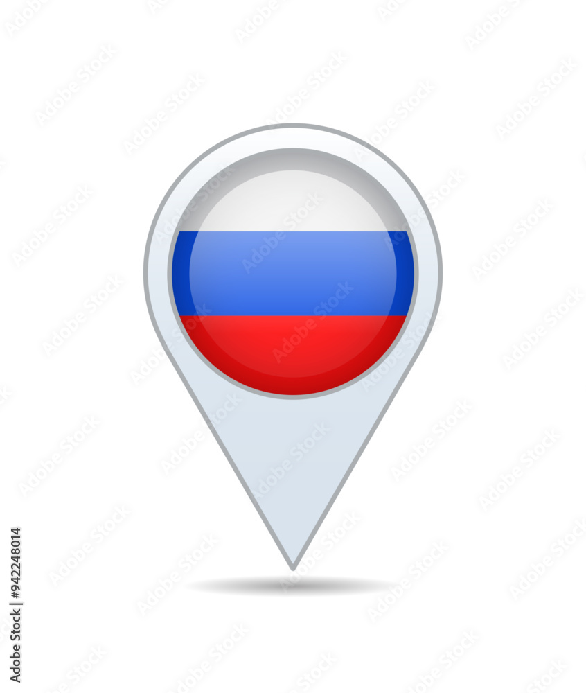 Russia - flag pin for map. Vector illustration. Russia - flag pin for map. Vector illustration.