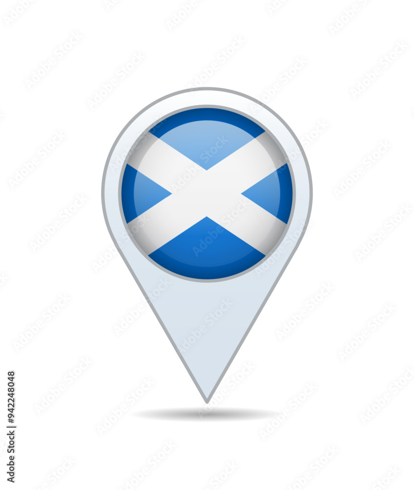 Scotland - flag pin for map. Vector illustration. Scotland - flag pin for map. Vector illustration.