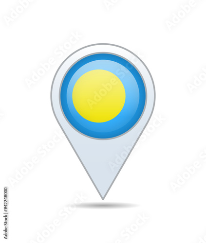 Free Download Palau - flag pin for map. Vector illustration. - GFXLoad