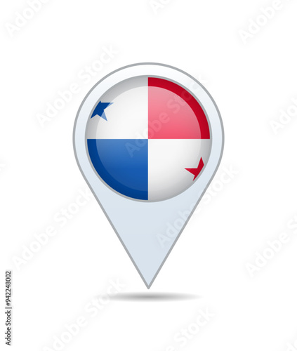 Panama - flag pin for map. Vector illustration.