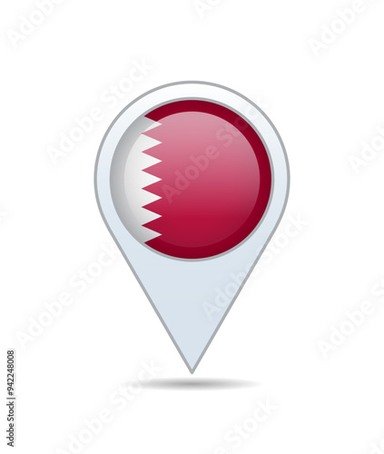Free Download Qatar - flag pin for map. Vector illustration. - GFXLoad