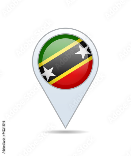 Saint Kitts and Nevis - flag pin for map. Vector illustration. Free Download Saint Kitts and Nevis - flag pin for map. Vector illustration. - GFXLoad